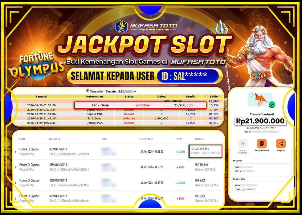 MUFASATOTO JACKPOT PRAGMATIC PLAY Rp.21.900.000 |